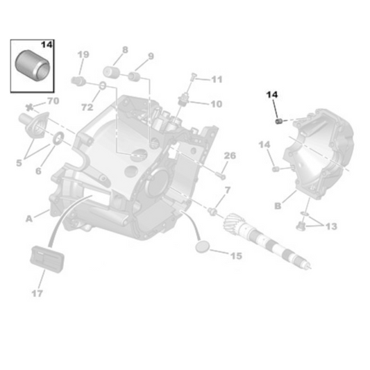 1x Genuine Gearbox Housing Centring Bush - Citroen / Peugeot BE4R | 222517