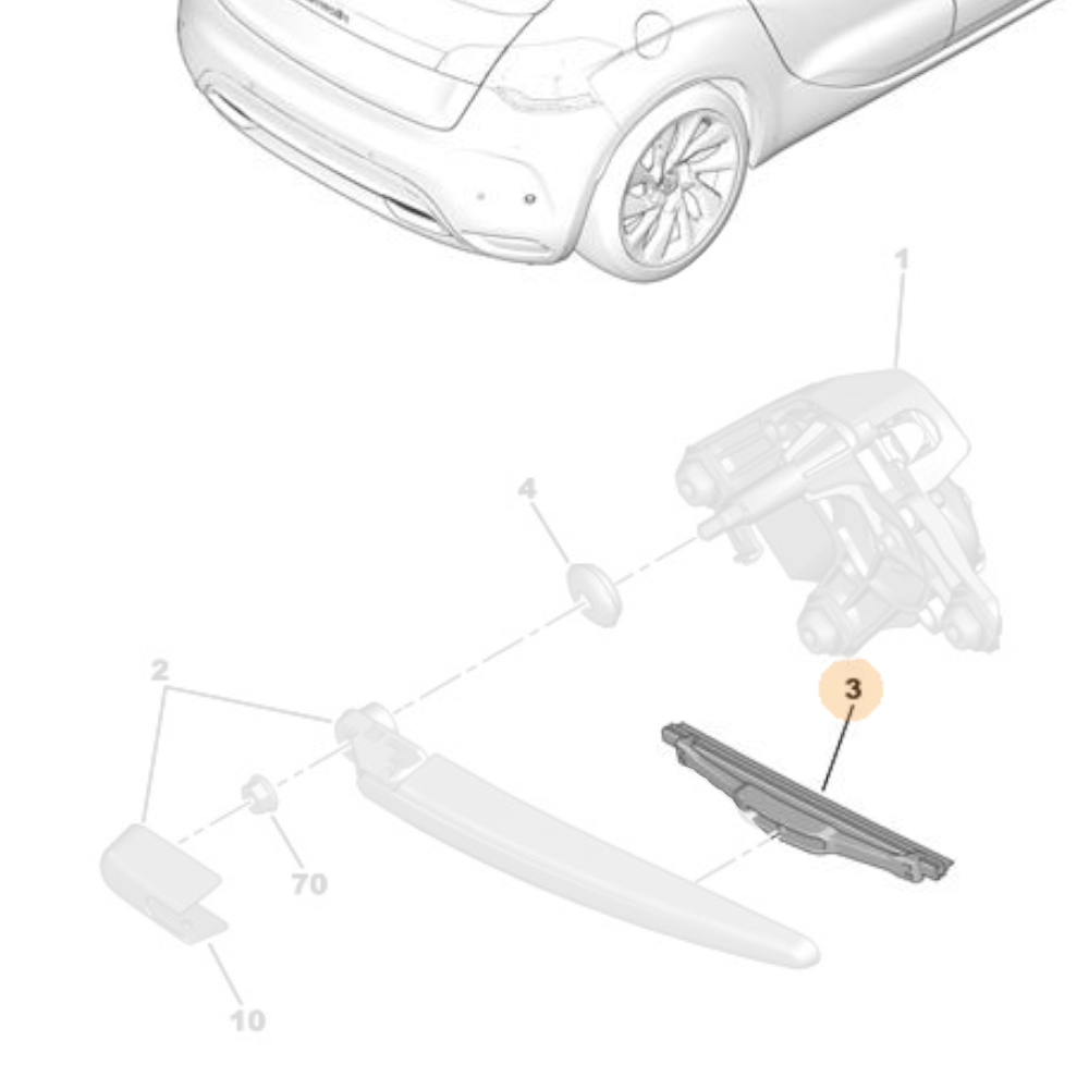 Genuine Rear Wiper Blade - Citroen C4 / DS4 2010-2021 | 6426 XH