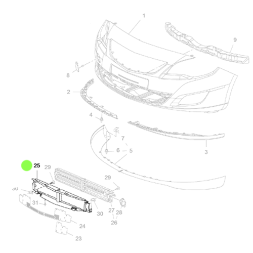 Genuine Front Grille Spacer - Vauxhall Astra J 2010- | 13311773