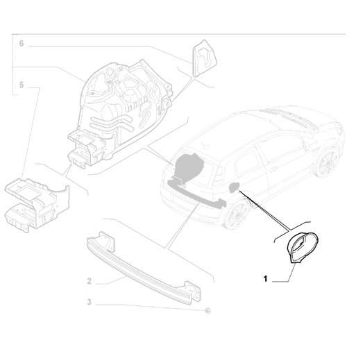 Genuine Rear End Plate - Fiat / Abarth Punto 2005-2008 | 51734038