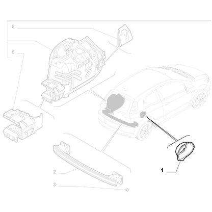 Genuine Rear End Plate - Fiat / Abarth Punto 2005-2008 | 51734038