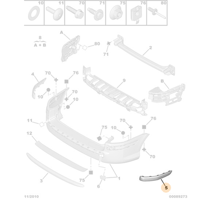 Genuine Right Bumper Rubber Boot - Peugeot 407 | 7452AT