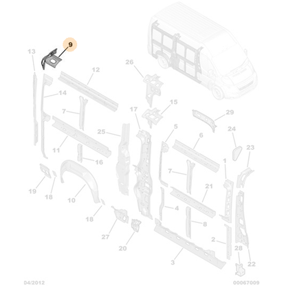 Genuine Right Inner Frame Stiffener - Peugeot Boxer 3 | 8504LL
