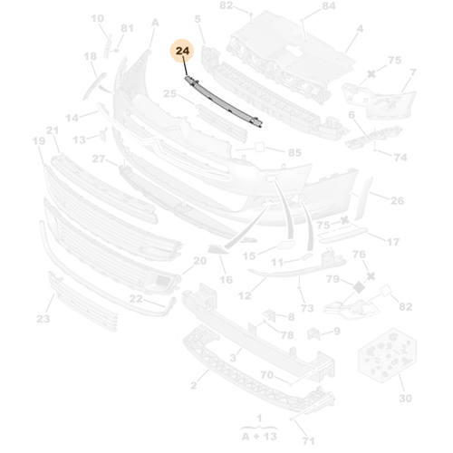 Genuine Front Bumper Grille Element - Citroen C5 | 7429G9