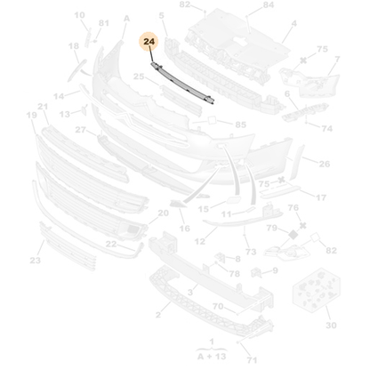 Genuine Front Bumper Grille Element - Citroen C5 | 7429G9
