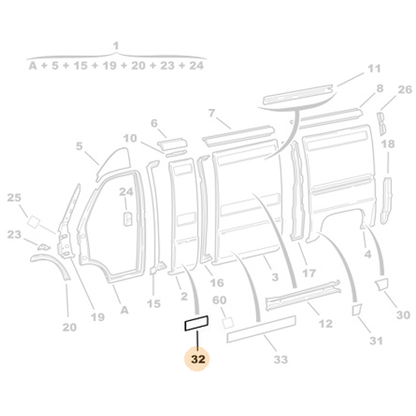 Genuine Side Panel Protector - Peugeot Boxer 2 | 8547P6