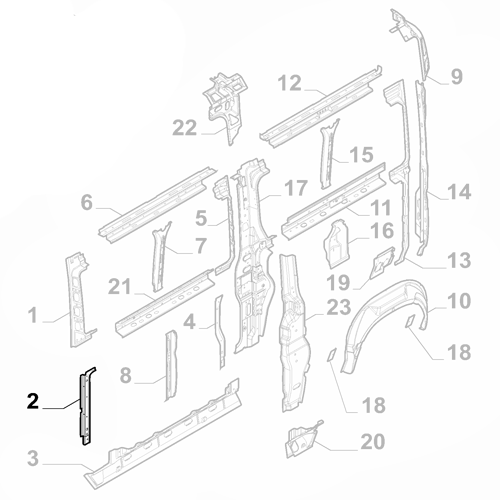 Genuine Rear Right Side Frame Pillar - Fiat Ducato 2011-2024 | 1347713080