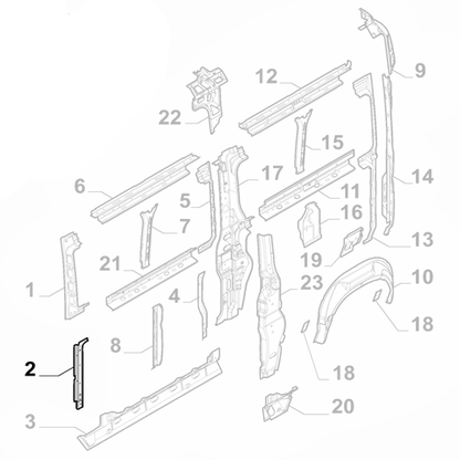 Genuine Rear Right Side Frame Pillar - Fiat Ducato 2011-2024 | 1347713080