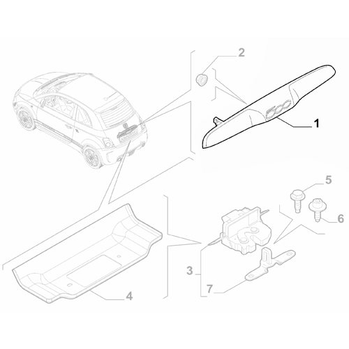 Genuine Tailgate Bonnet Lock Handle - 500 Abarth 2012-2024 | 735626270