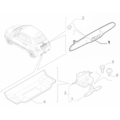 Genuine Tailgate Bonnet Lock Handle - 500 Abarth 2012-2024 | 735626270