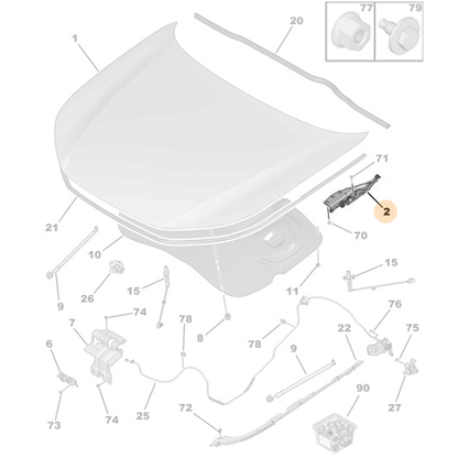 Genuine Bonnet Right Hinge - Peugeot 508 | 9813071980