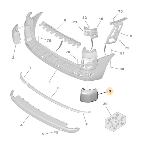 Genuine Rear Right Bumper Rubber Boot - Citroen C4 Picasso | 7452LA