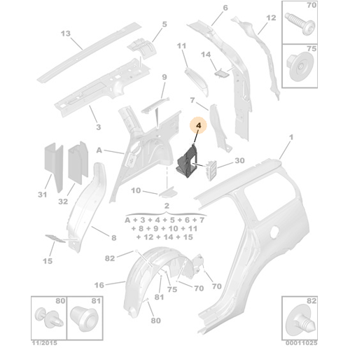 Genuine Left Tailgate Pillar Stiffener - Citroen C4 Picasso | 8529TX