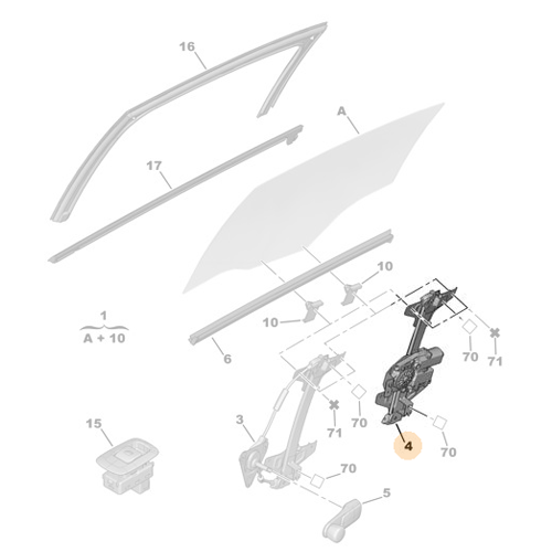 Genuine Rear Door Window Lifter - Citroen C4 | 9223G9