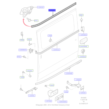 Genuine Upper Left Sliding Door Track - Ford Transit 2006-2014 | 5306641