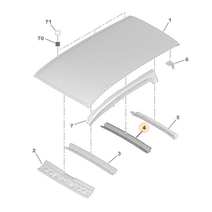 Genuine Middle Roof Bow - Peugeot Partner / Citroen Berlingo | 8304C7
