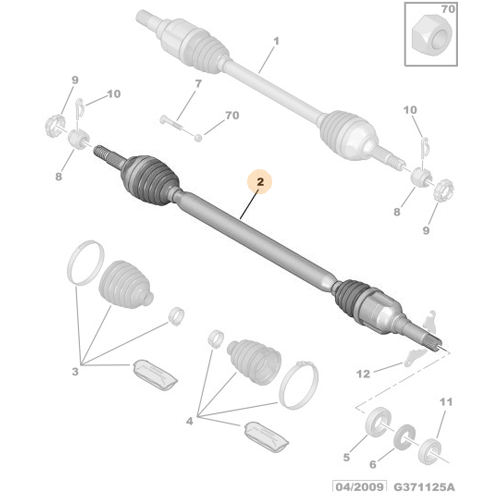 Genuine Right Drive Shaft - Citroen C3 / DS3 | 3273WR