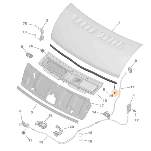 Genuine Bonnet Seal - Citroen Relay III / Peugeot Boxer III | 8251AZ