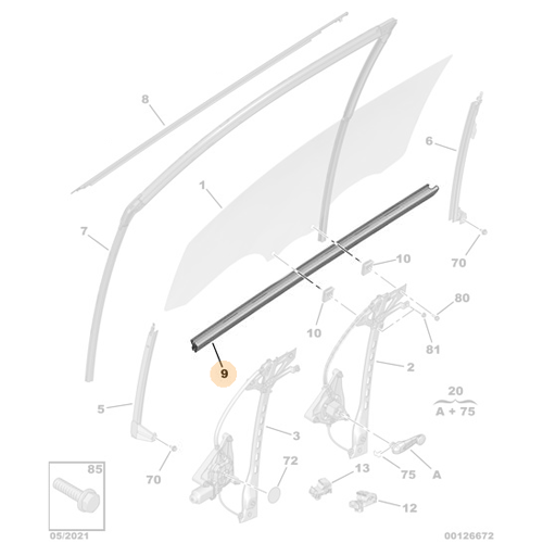 Genuine Front Left Interior Weatherstrip - Peugeot 108 / Citroen C1 | B000873080