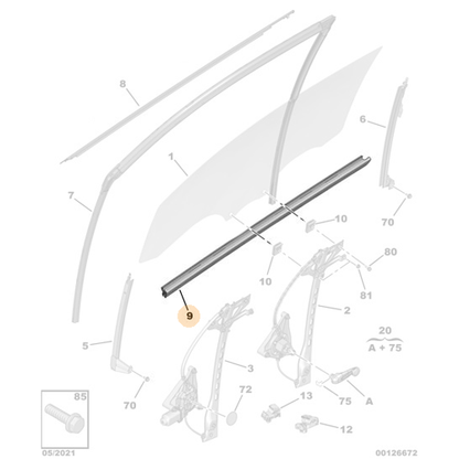 Genuine Front Left Interior Weatherstrip - Peugeot 108 / Citroen C1 | B000873080