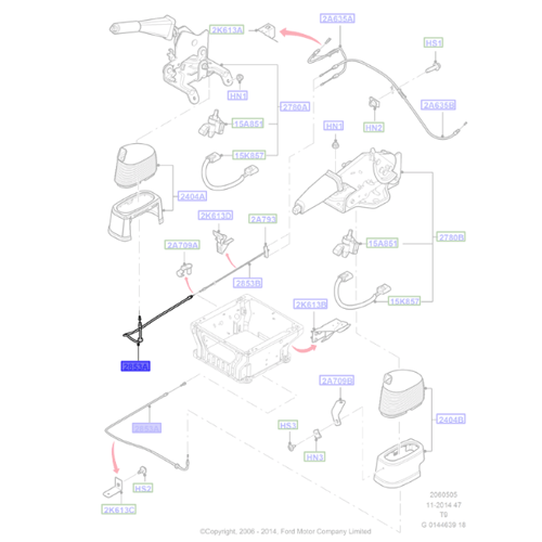 Genuine Parking Brake Cable - Ford Transit 2006-2014 | 1441586
