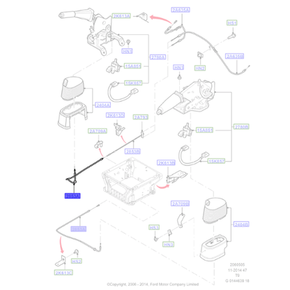 Genuine Parking Brake Cable - Ford Transit 2006-2014 | 1441586