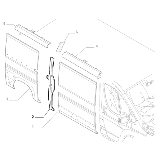 Genuine Right Central Pillar - Fiat Ducato 2006-2024| 1345966080