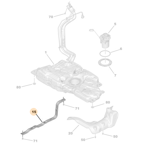 Genuine Fuel Tank Fixing Strap - Peugeot | 9675102180