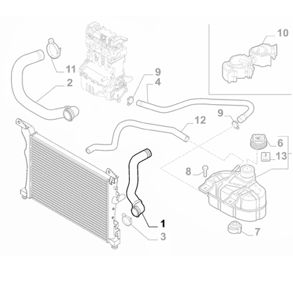 Genuine Radiator Flex Sleeve - Fiat Grande Punto 2005-2009 | 55700622