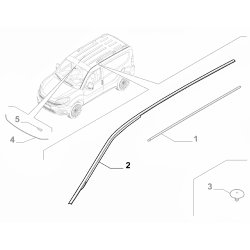 Genuine Right Exterior Roof Gasket - Fiat | 52022893