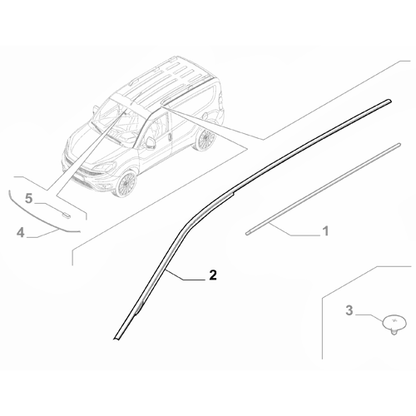Genuine Right Exterior Roof Gasket - Fiat | 52022893