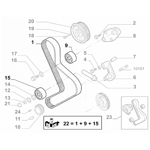 Genuine Timing Belt Kit - Fiat Ducato 2001-2006 | 71736720
