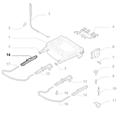 Genuine Front Seat Guide - Alfa Romeo Mito / Fiat Punto / Abarth Punto | 55701703