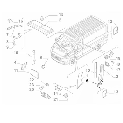 Genuine Front Left Interior Pillar Trim - Fiat Ducato 2006-2014 | 735429734