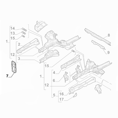 Genuine Left Front Bodyshell Plate - Fiat Nuovo Doblo 2009-2015 | 52007755