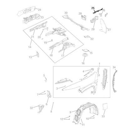 Genuine Front Fender Sealing Side Trim - Jeep Cherokee 2017-2018 | K68102560AE
