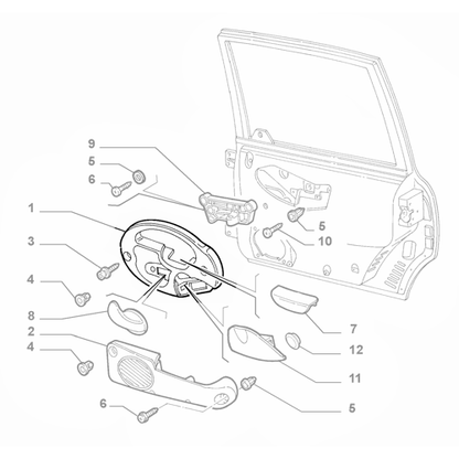 Genuine Right Rear Door Handle Surround - Fiat Multipla 1998-2010 | 71754991