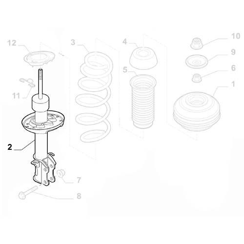 Genuine Front Right Shock Absorber - Fiat Panda 2016-2024 | 52108412