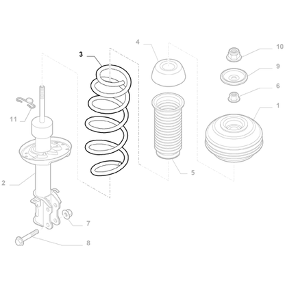 Genuine Front Suspension Spring - Fiat Punto 2009-2018 | 52016887