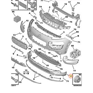 Genuine Peugeot Lower Front Bumper Valance - Citroen C4 | 1611365280 | 1611365280