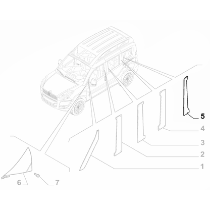 Genuine Exterior Left Rear Covering - Fiat Doblo 2009-2023 | 735519756