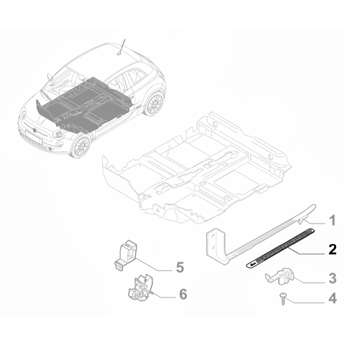 Genuine Left Interior Doorsill Trim - Fiat 500 Abarth 2015-2024 | 735654241