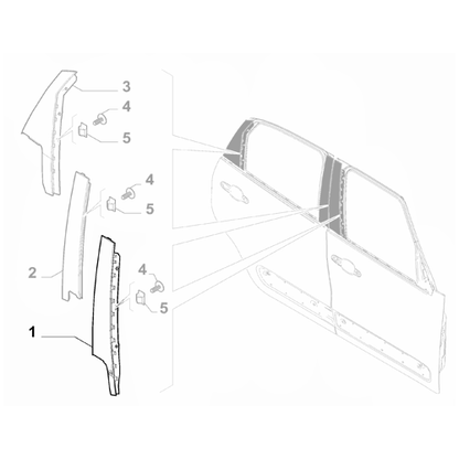 Genuine Right Exterior Pillar Trim - Fiat 500L 2012-2022 | 735553733