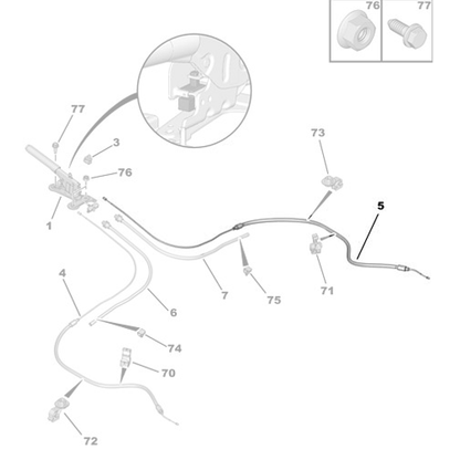 Genuine Handbrake Cable - Citroen C4 Cactus | 9824251180