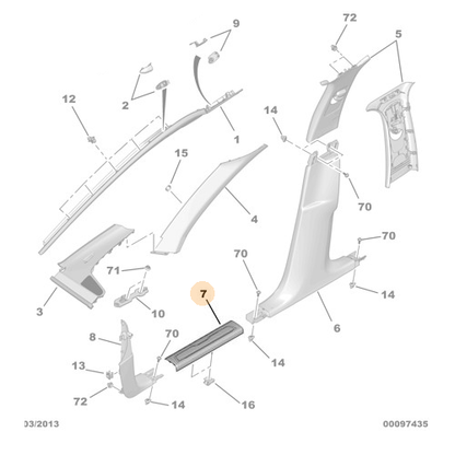 Genuine Front Door Sill Trim - Citroen C4 Picasso / Spacetourer | 96777034ZD