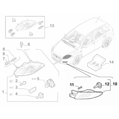 Genuine Left Fog Lamp - Fiat Croma / Nuova Bravo / Lancia Delta | 6001071392