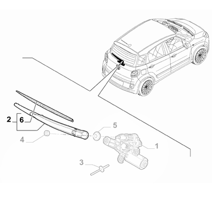 Genuine Rear Wiper Arm - Fiat 500L 2012-2022 | 52091825