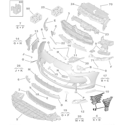 Genuine Right Front Bumper Moulding - DS5 | 1606561580