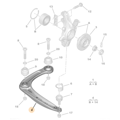 Genuine Front Right Wishbone - Peugeot 3008 / 308 / 5008 | 3521R3