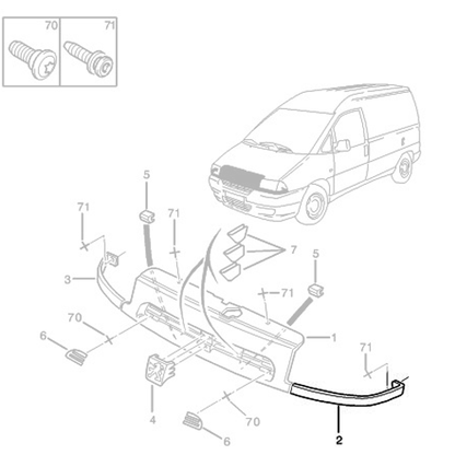 Genuine Left Lower Grille Trim - Peugeot Expert / Citroen Dispatch | 7804F3